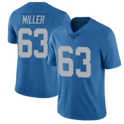 Youth Mason Miller Detroit Lions No.63 Limited Throwback Vapor Untouchable Jersey - Blue