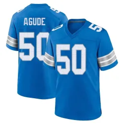 Youth Mitchell Agude Detroit Lions No.50 Game 2nd Jersey - Blue