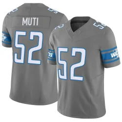 Youth Netane Muti Detroit Lions No.52 Limited Silver Vapor F.U.S.E. Jersey