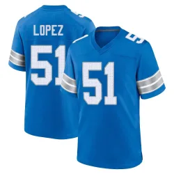 Youth Roy Lopez Detroit Lions No.51 Game 2nd Jersey - Blue