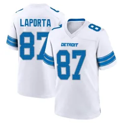 Youth Sam LaPorta Detroit Lions No.87 Game 2nd Jersey - White