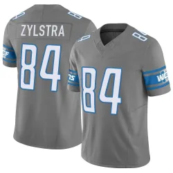 Youth Shane Zylstra Detroit Lions No.84 Limited Silver Vapor F.U.S.E. Jersey