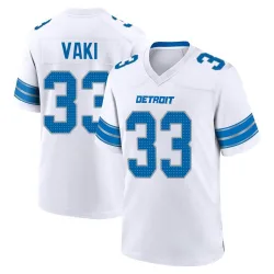 Youth Sione Vaki Detroit Lions No.33 Game 2nd Jersey - White