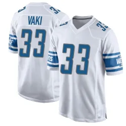 Youth Sione Vaki Detroit Lions No.33 Game Jersey - White