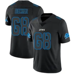 Youth Taylor Decker Detroit Lions No.68 Limited Jersey - Black Impact